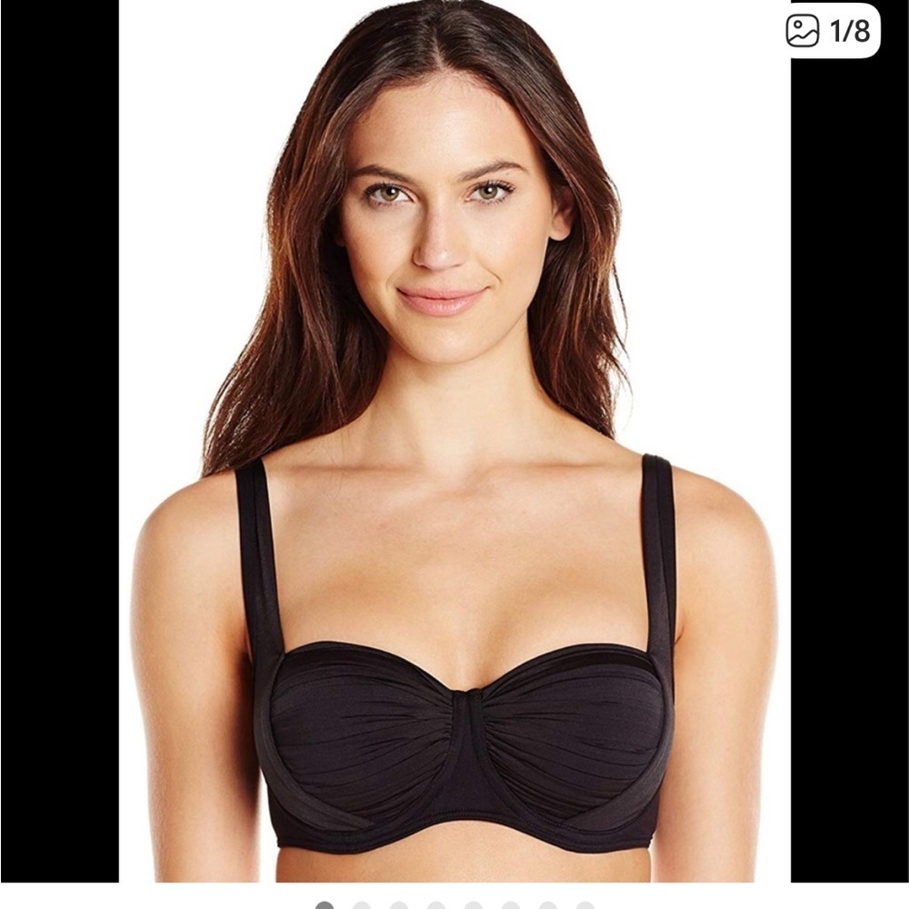 NWT Sea folly F Cup Bikini Top goddess balconette 10F convertible cross back
